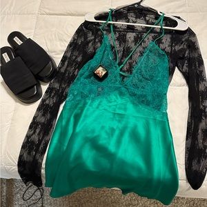 NWT Victoria’s Secret Green Slip Dress